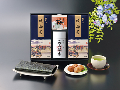 山本山焼海苔・静岡銘茶・紀州梅干し詰合せ