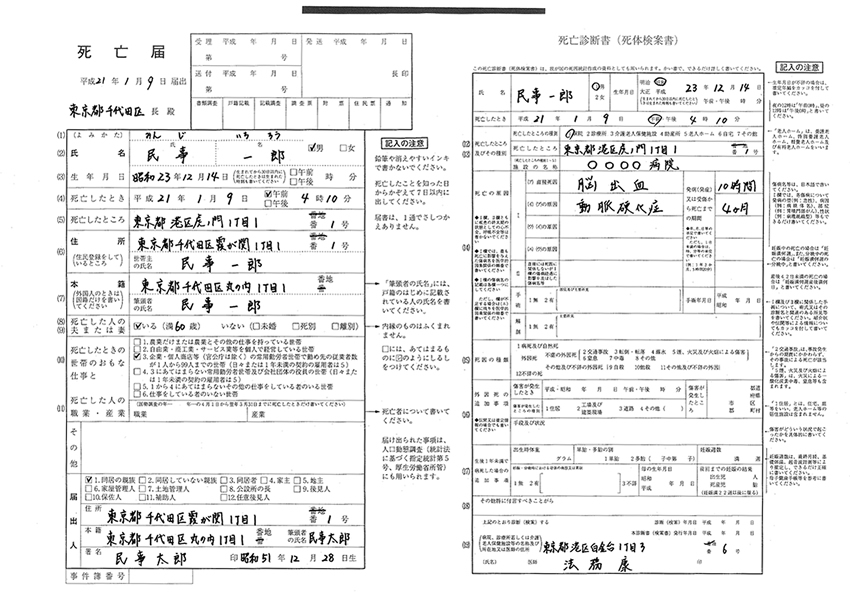 法務省「死亡届」